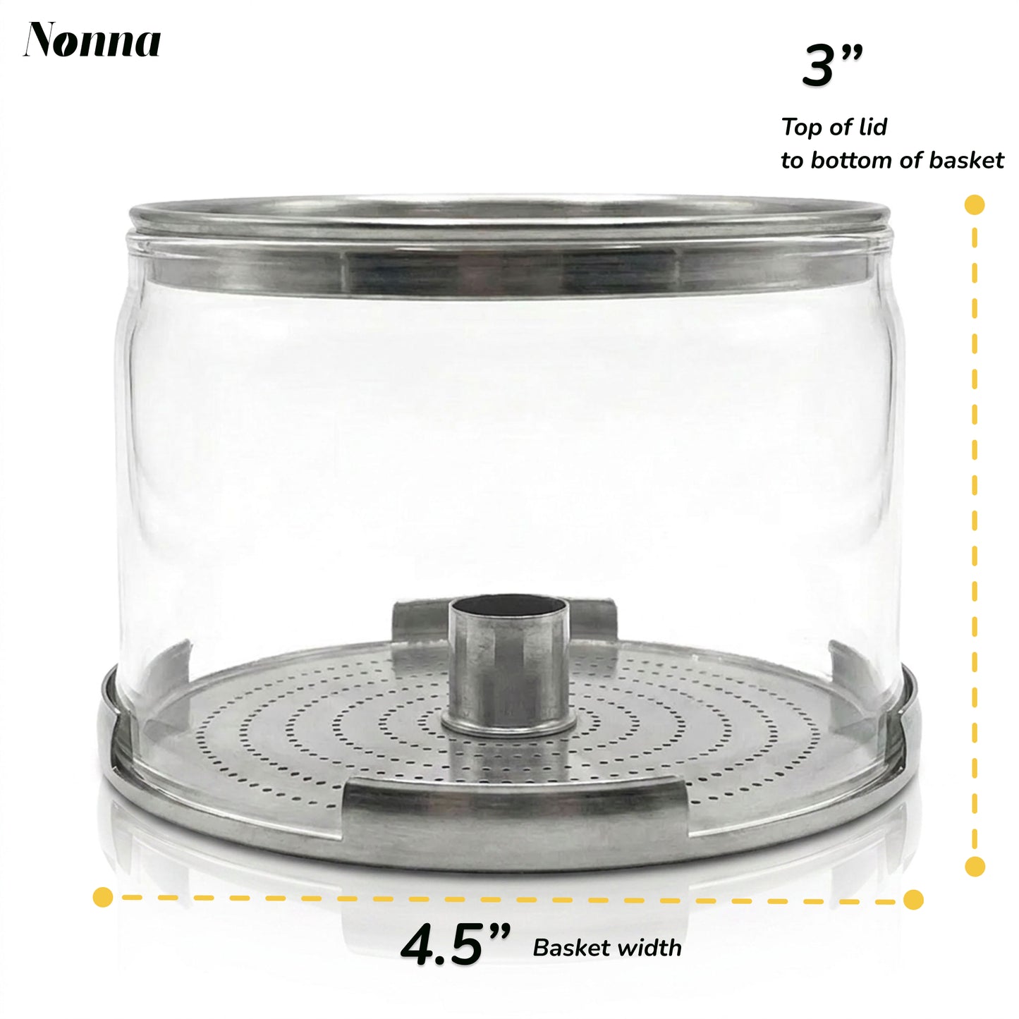 NONNA 2.0 - Coffee Basket (Glass Wall + SS Base) - Replacement Piece