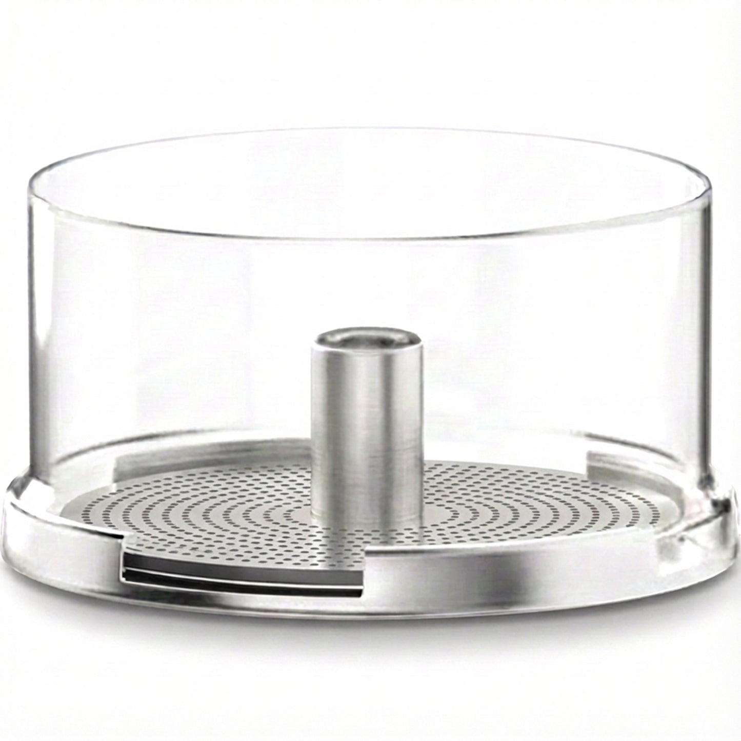 Replacement glass basket with stainless steel base.
