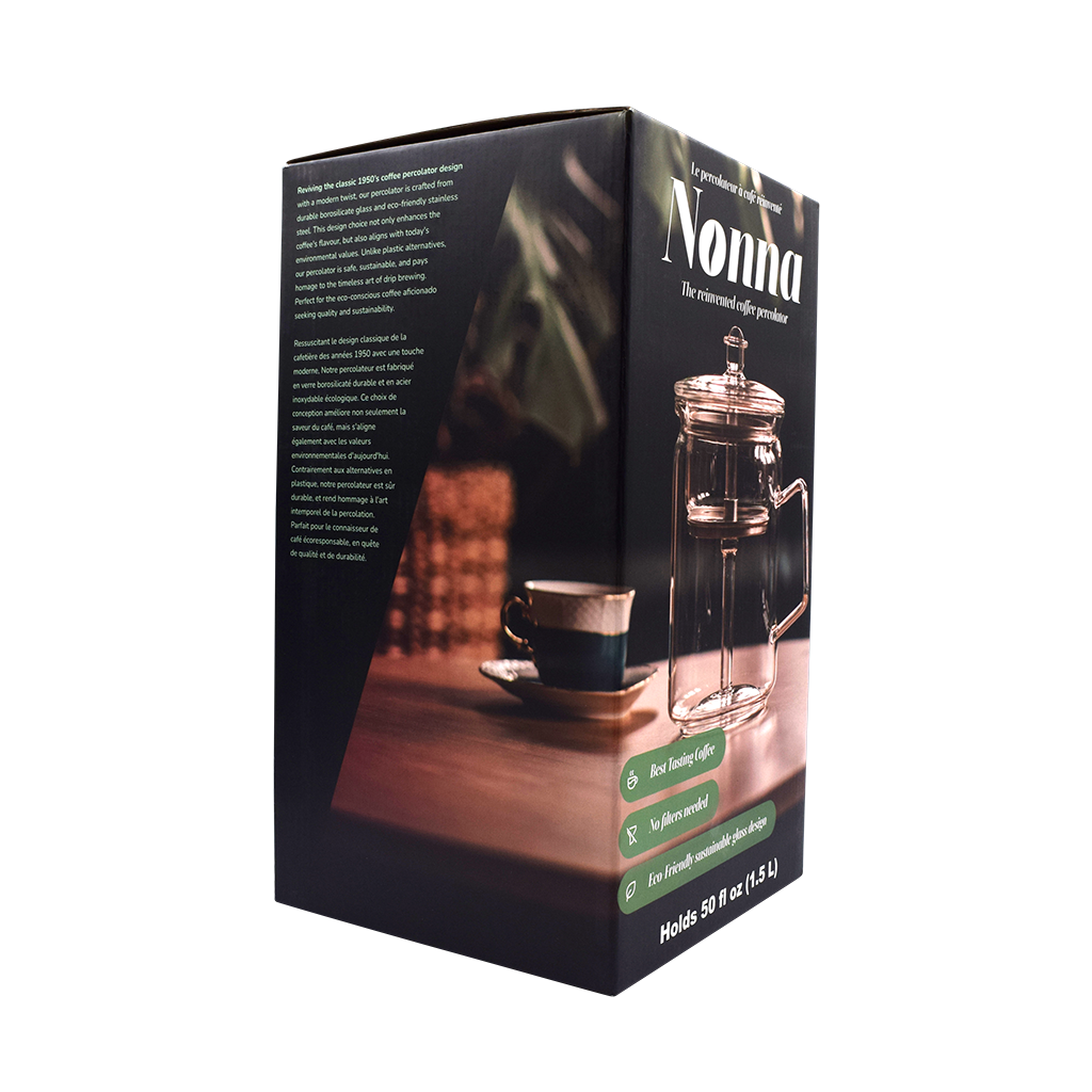 Side view of the Nonna Coffee Percolator.